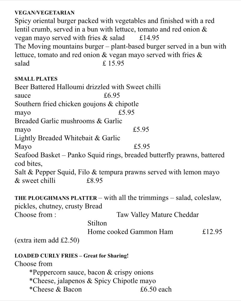 Menu Bricklayers menu-bricklayers